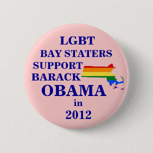 LGBT Bay Staters voor Obama 2012 Ronde Button 5,7 Cm