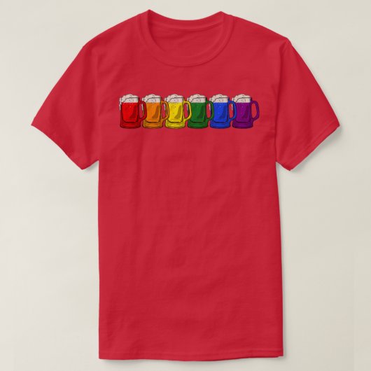 Lgbt Beer Mok Proud Lgbetq Ally Mannen Vrouwen Gay T-shirt (Design voorkant)
