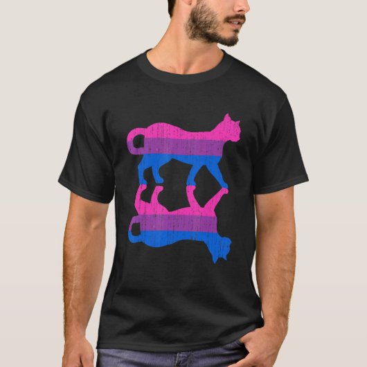 Lgbt Bi Pride Bisexuality Flag Pet Animal Cat Bise T-shirt (Voorkant)