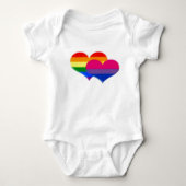 LGBT Bi Pride Pastel Hearts Romper (Voorkant)