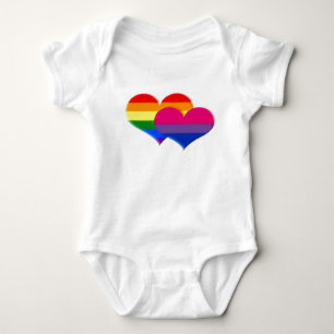 LGBT Bi Pride Pastel Hearts Romper
