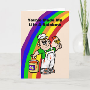 LGBT Big Romantic Rainbow Painter Wenskaart Kaart