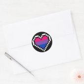 LGBT biseksuele pride pixel art Ronde Sticker (Envelop)