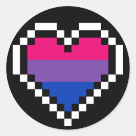 LGBT biseksuele pride pixel art Ronde Sticker