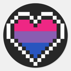 LGBT biseksuele pride pixel art Ronde Sticker