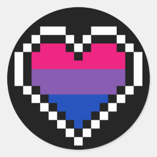 LGBT biseksuele pride pixel art Ronde Sticker