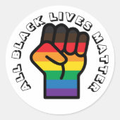 LGBT Black Pride Alle levens zijn belangrijk Ronde Sticker (Voorkant)