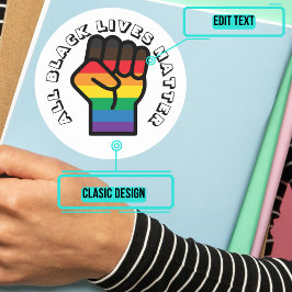 LGBT Black Pride Alle levens zijn belangrijk Ronde Sticker
