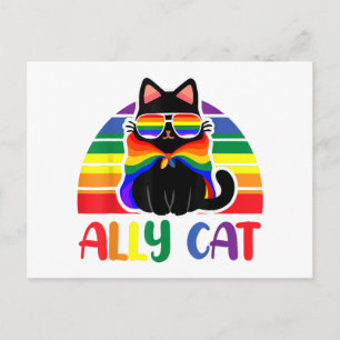 LGBT- bondgenoot kat wees aardig gay regenboog gra Briefkaart