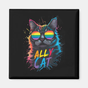 Lgbt- bondgenoot kat wees aardig gay regenboog gra magneet