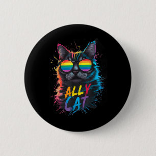 Lgbt- bondgenoot kat wees aardig homo regenboog gr ronde button 5,7 cm