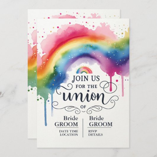 LGBT bruiloft uitnodiging (Voorkant / Achterkant)