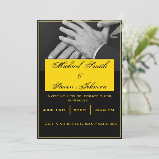 LGBT bruiloft uitnodiging (Staand voorkant)