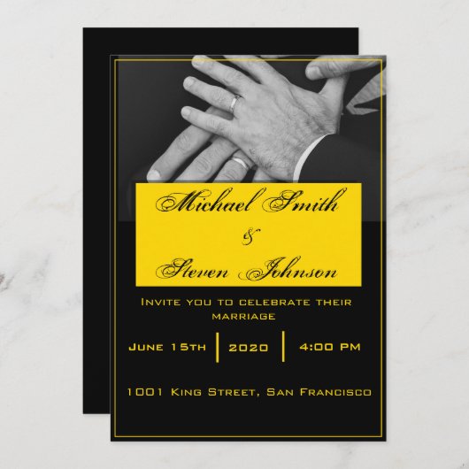 LGBT bruiloft uitnodiging (Voorkant / Achterkant)