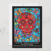 LGBT bruiloft uitnodiging Sugar Skull & Butterflie (Achterkant)