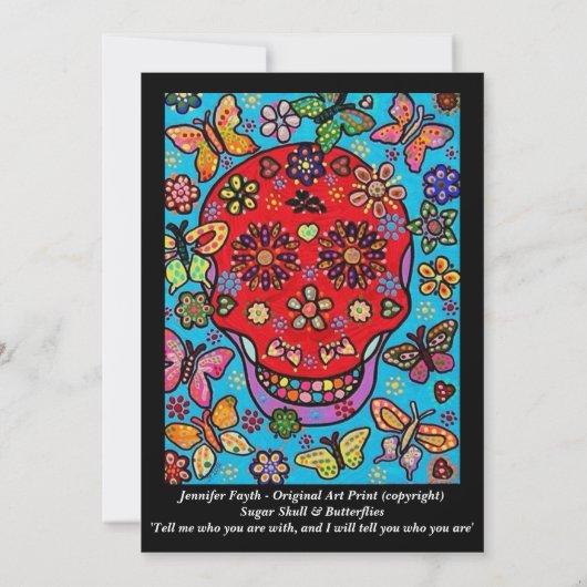 LGBT bruiloft uitnodiging Sugar Skull & Butterflie (Achterkant)