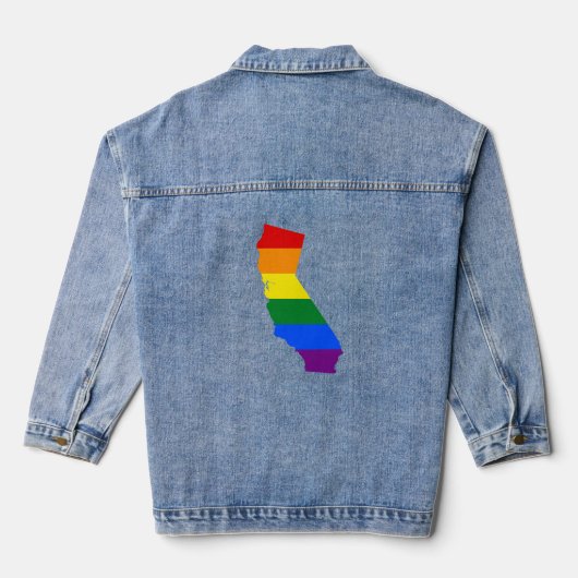 LGBT California, Amerikaanse staat vlag kaart Denim Jacket (Achterkant)