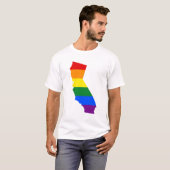 LGBT California, US State flag map T-Shirt (Voorkant volledig)
