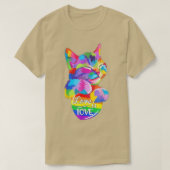 Lgbt Cat Love T-shirt (Design voorkant)