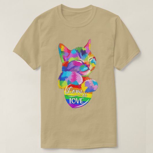 Lgbt Cat Love T-shirt (Design voorkant)
