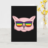 LGBT Cat met zonnebril LGBT Pride Month LGBTQ Kaart (Gele Bloem)
