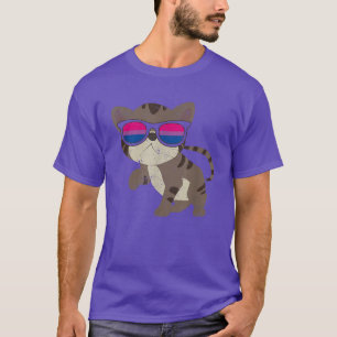 LGBT Cat Sunbril Biseuality Flag Bi Pride Month T-shirt