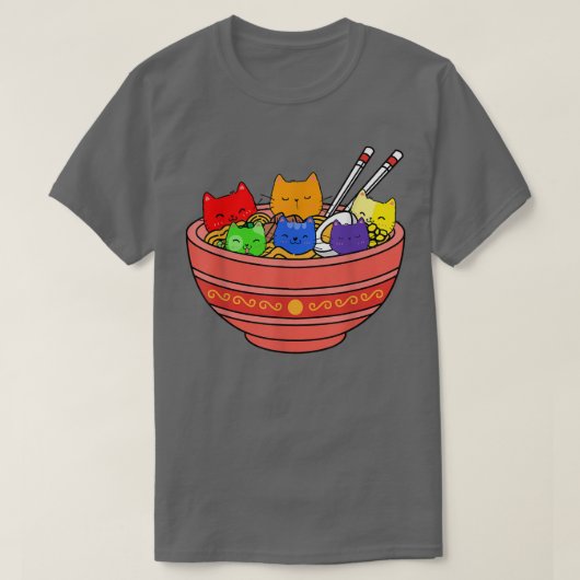 LGBT Cats Ramen LGBT Pride T-shirt (Design voorkant)