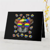 LGBT Cheetah Gay Pride Month Animal Rainbow Lesbia Kaart (Gele Bloem)