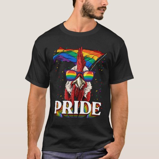 LGBT Chicken Gay Pride L T-shirt (Voorkant)