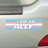 LGBT Cis Ally Transgender Pride Flag Bumpersticker (Op auto)