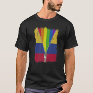 Lgbt Colombia Flag Zip Colombiaanse Pride T-shirt