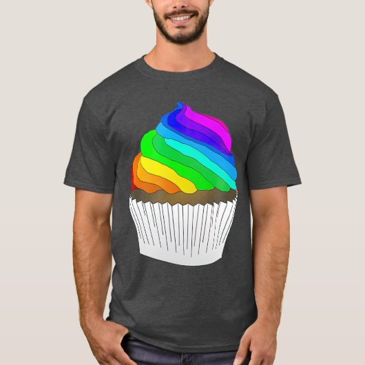 LGBT Cupcake Rainbow kleuricking LGBTQ T-shirt (Voorkant)