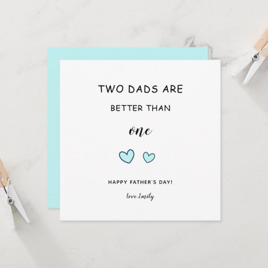 LGBT-dads Homofietjes Dag Twee leuke moderne Kaart (Voorkant / Achterkant in situ)