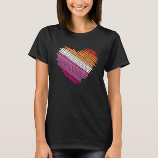 LGBT De Vlag voor de Lesbische Harttrots Rainbow T-shirt