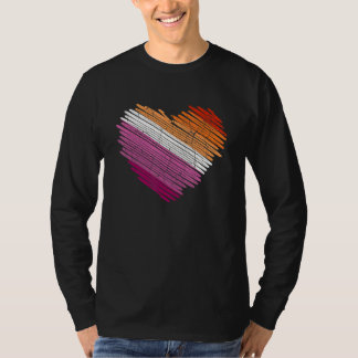 LGBT De Vlag voor de Lesbische Harttrots Rainbow T-shirt