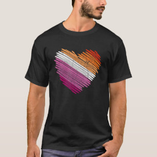 LGBT De Vlag voor de Lesbische Harttrots Rainbow T-shirt