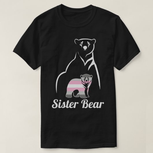 LGBT Demigirl Sister Bear Demigender Pride Vlag T-shirt (Design voorkant)