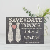 LGBT die de Knot Faux Chalkboard bindt sparen de D Save The Date (Staand voorkant)