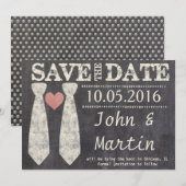 LGBT die de Knot Faux Chalkboard bindt sparen de D Save The Date (Voorkant / Achterkant)
