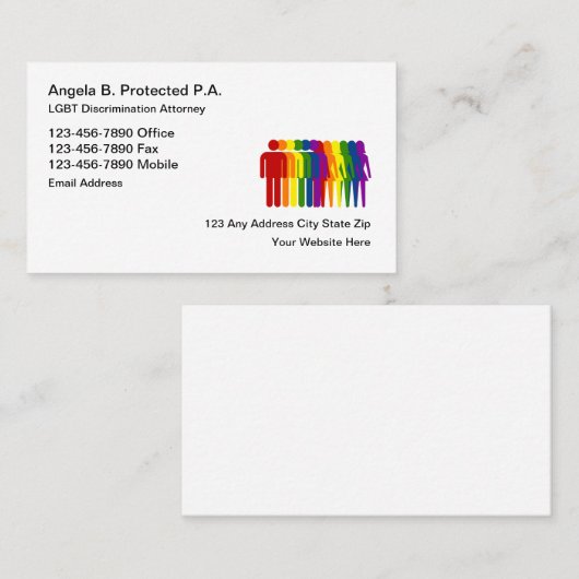 LGBT Discriminatieaanklager Visitekaartje (Voorkant / Achterkant)