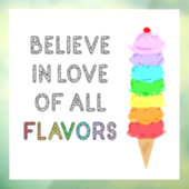 Lgbt Diversity Ice Cream Love of All Flavors Quote Raamsticker (Vel 3)