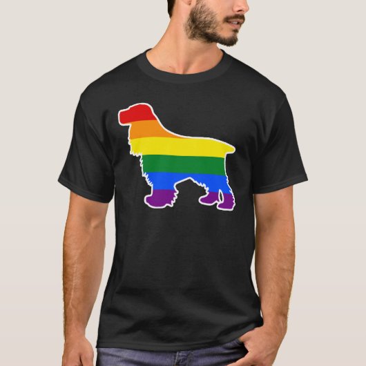 LGBT Dog English Cocker Spaniel Rainbow Doggy mama T-shirt (Voorkant)