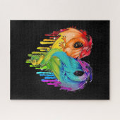 LGBT Dragon Heart Rainbow Heart Dragon LGBT Pride Legpuzzel (Horizontaal)