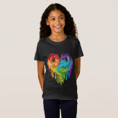 Lgbt Dragon Heart Rainbow Heart Dragon Lgbt Pride T-shirt (Voorkant volledig)