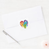 Lgbt Dragon Heart Rainbow Heart Dragon Lgbt Pride Vierkante Sticker (Envelop)