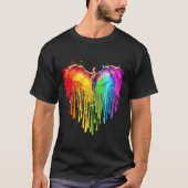 LGBT Dragon Rainbow Heart LGBT Pride Rainbow Drago T-shirt (Voorkant)
