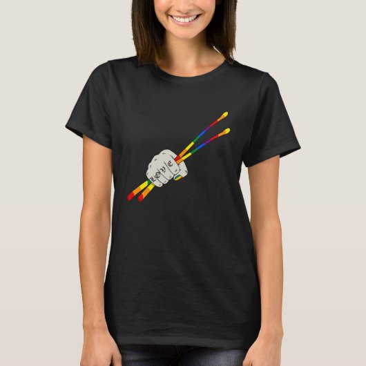 LGBT Drumsticks Gay Love Drums Drumset Drumming Dr T-shirt (Voorkant)