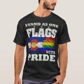 LGBT en Colorado staat ontwerp T-shirt (Voorkant)