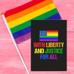 LGBT Equal Rights Rainbow American Flag Briefkaart<br><div class="desc">LGBTQ Rights Rainbow Pride American Flag design dat leest met vrijheid en gerechtigheid voor iedereen. De LGBTQ-gemeenschap verdient gelijkheid. Vestig onze grondwet en eis gelijke rechten voor iedereen die zich identificeert als homo,  biseksueel,  panseksueel,  homo en transseksueel. Wees een bondgenoot en steun je vrienden.</div>