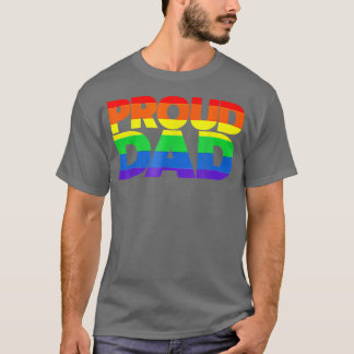 LGBT Fathers Day Gift Rainbow Flag Proud Gay Pride T-shirt